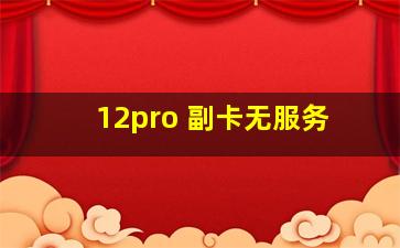 12pro 副卡无服务